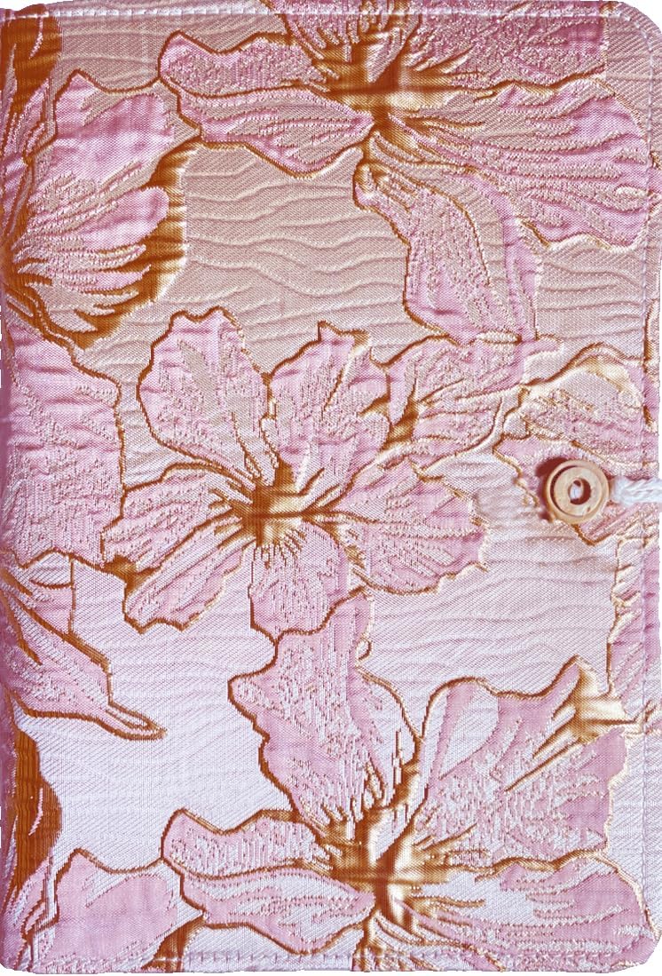 ipoul A5 Binder, 6 Ring Binder, Refillable Notebook, Embroidery Journal, Budget Binder, 6"x8", Lined Notebook, Ruled Paper, Travelers Journal, Gift for Women, Planner Binder, Lily Flower, Pink - Image 1